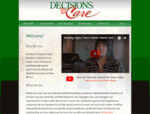 Tablet Screenshot of decisionsincare.com
